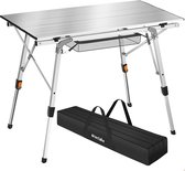 tectake®- Table de camping en aluminium table de camping - pliable - réglable en hauteur - couleur argent