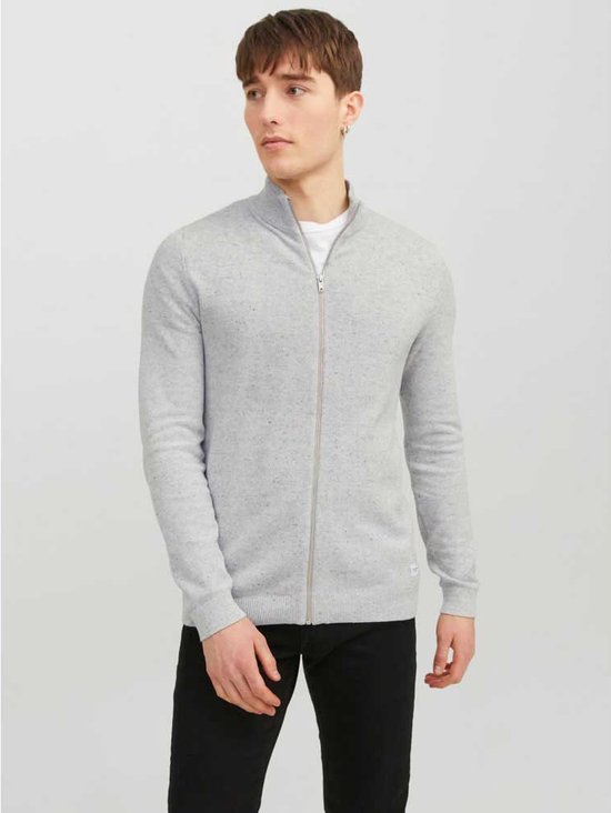 JACK & JONES Jjelewis gebreide cardigan voor heren, asfalt/detail: twisted W. zwart, XS
