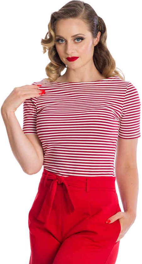 Banned - SZIZZLE STRIPE Top - S - Rood