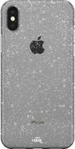 xoxo Wildhearts siliconen glitter hoesje - Sparkle Away Black - Siliconen hoesje geschikt voor iPhone X/Xs - Shockproof case met glitters - Glitter hoesje zwart