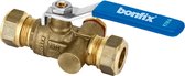 Bonfix - raccord à compression en laiton / robinet à tournant sphérique sans purge 22mm FF