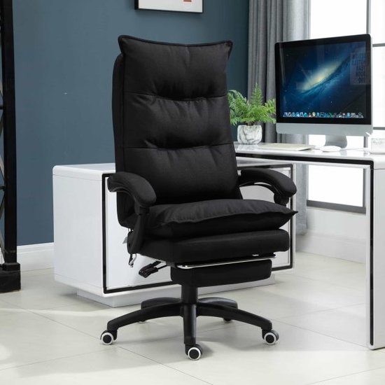 BUSCHAKS VOORZICHTHOOFDE LUCKCHAIER GESCHRIJVEN STOEL MET MASSAGE-Hoogte Verstelbaar ergonomisch, nylon, zwart, 70 x 62 x 120-130 cm