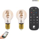 EGLO connect.z Smart Starterspakket - 2x Slimme E27 LED lampen - Afstandsbediening - Zigbee