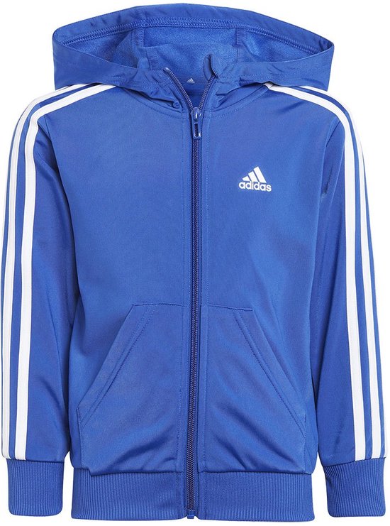 Adidas Sportswear Essentials 3-Stripes Shiny Trainingspak - Kinderen - Blauw