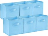 6 stuks opbergdozen van stof, opvouwbare opbergkubussen Kallax boxen, opslag van vliesstof met handvat voor kubusrek, Kallax boxen, rek, 26,5 x 26,5 x 28 cm, lichtblauw