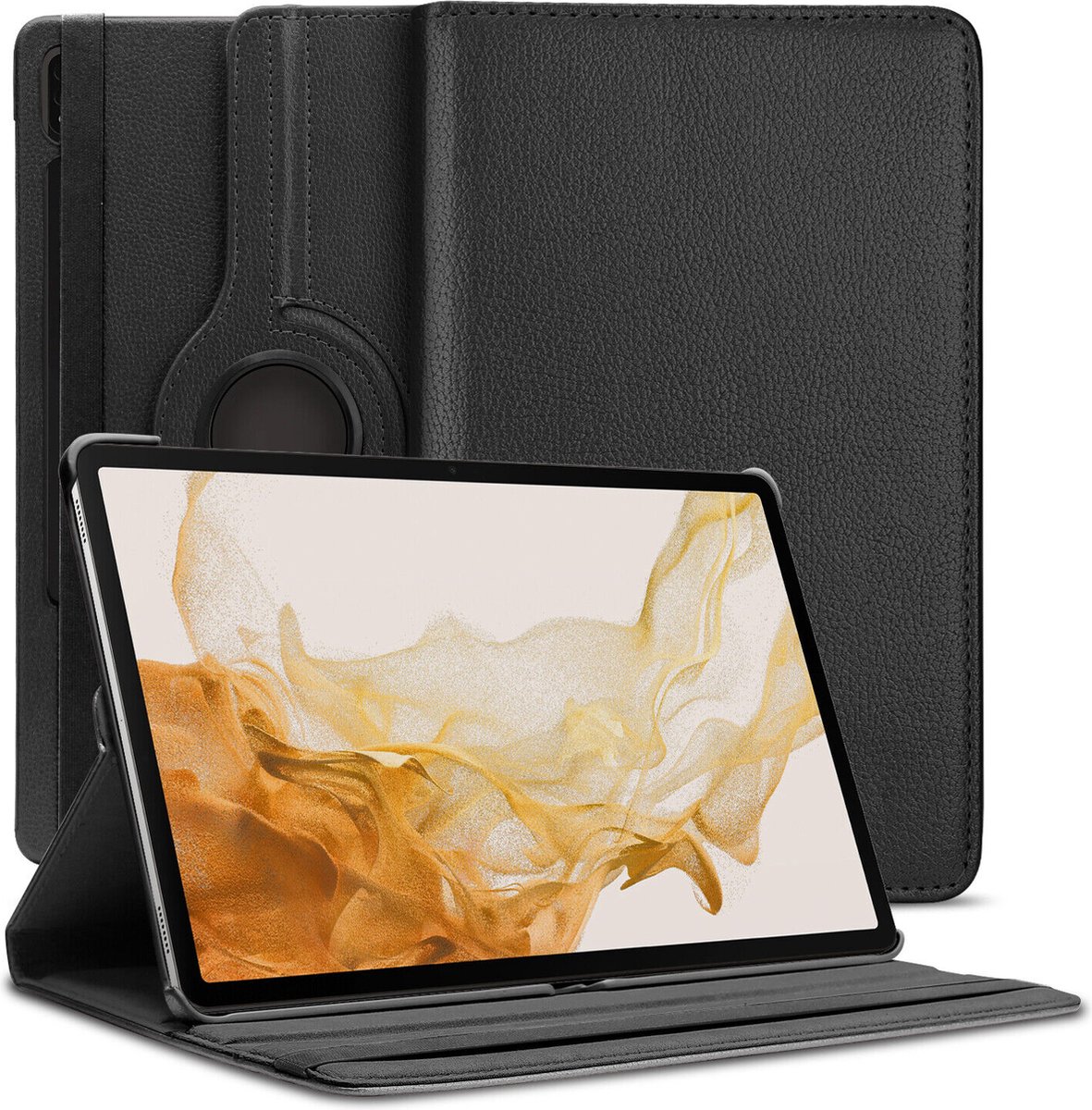 Draaibaar Hoesje 360 Rotating Multi stand Case - Geschikt voor: Samsung Galaxy Tab S8 Ultra - 12.4 inch - SM-X900, SM-X906 - Zwart