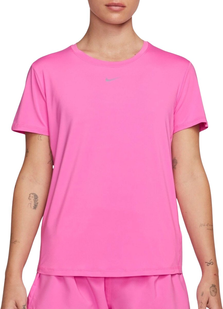 NIKE W NK ONE CLASSIC DF SS TOP Dames Sporttop Roze