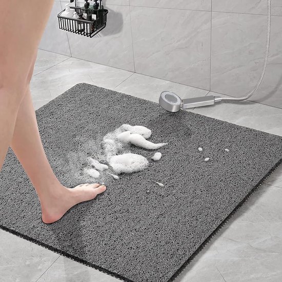 Tapis de douche antidérapant carré en PVC air fa tapis de douche confort tapis de douche de sécurité massage tapis antidérapant pour zones humides séchage rapide nettoyage facile (80 x 80 cm)