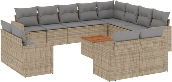 vidaXL-13-delige-Loungeset-met-kussens-poly-rattan-beige
