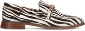 Manfield - Dames - Loafers met zebraprint en goudkleurige chain - Maat 37