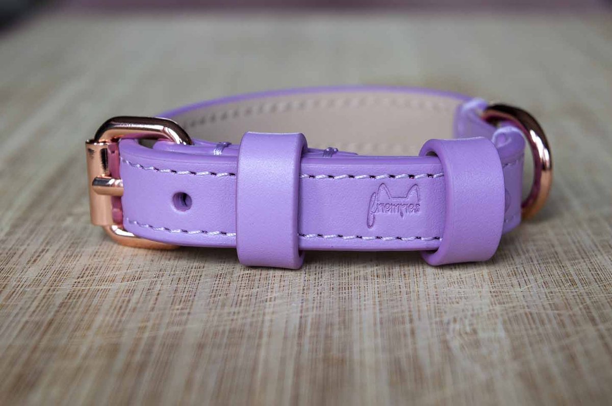 Leren halsband Lavender | L