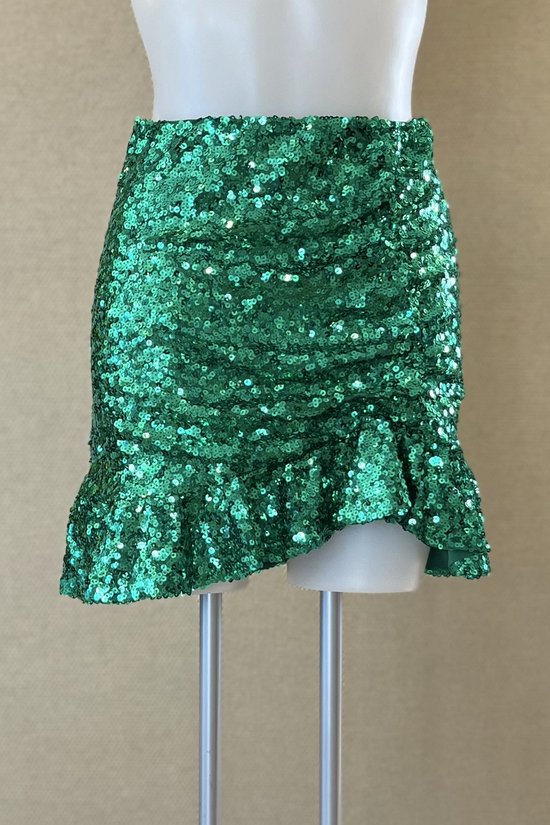 Regina | Sequin Skirt, Groen, Maat M