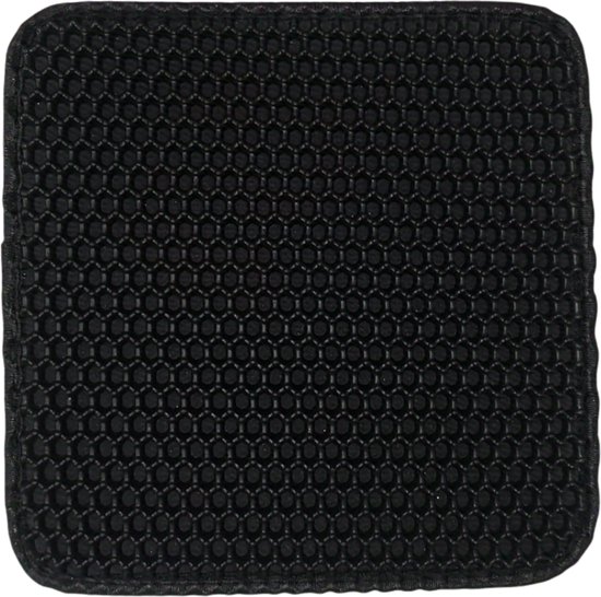 Nivard Tapis de litière pour chat - Tapis Chats - Collecteur de grains - Tapis de nettoyage pour bac à litière - Tapis de sortie pour bac à litière - Tapis pour bac à litière - Tapis pour litière Cat - Zwart - 55x75cm