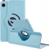 Phreeze Draaibare Tablet Hoes - Geschikt voor Samsung Galaxy Tab A9 Plus Hoesje - 11 inch - Eco Leer - 360° Graden Draaibaar - Elastiek Afsluiting - Licht Blauw