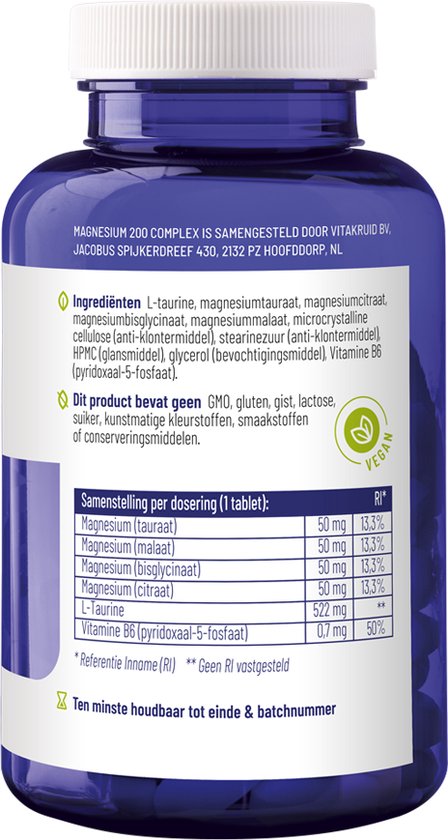 VitaKruid Magnesium 200 complex - 90 tabletten - Vitakruid