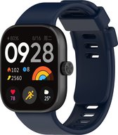 Strap-it Smartwatch bandje - Siliconen bandje met druksluiting geschikt voor Redmi Watch 4 / Xiaomi Smart Band 8 Pro (donkerblauw)