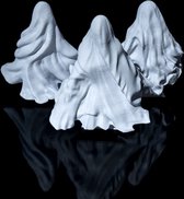 Griezelige Geesten Beeldjes | Set van 3 Gothic Horror Standbeeld| Modieus Halloween Decoratie | Sierlijk Angstaanjagend | Paranormale Kunst | 3D Print
