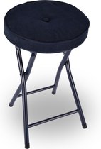 Klapstoel met zithoogte van 45 cm Vouwstoel velvet zitvlak - stoel - tafelstoel- RIBCORD - tafelstoel - klapstoel - Velvet klapstoel - Luxe klapstoel - Met kussentjes - FLUWEEL- Stoelen - Klapstoelen - Stoeltje - Premium chair - Blauw