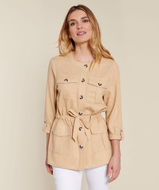 Saharienne / Veste Burberry En Lin - Taille 40/42, Beige, Parfait état