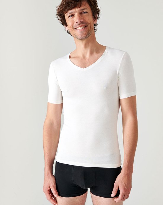 Damart - Microfibre Thermolactyl Sensitive®, T-shirt manches courtes, niveau 2 - Homme - Wit - 3XL