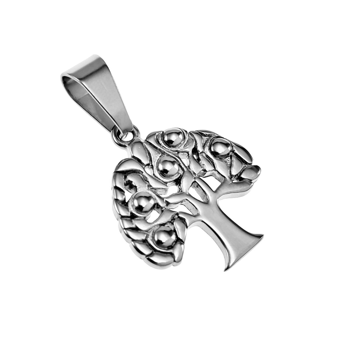 Levensboom Hanger Unisex - Gepolijst RVS - Symbolische Hanger Dames - Heren
