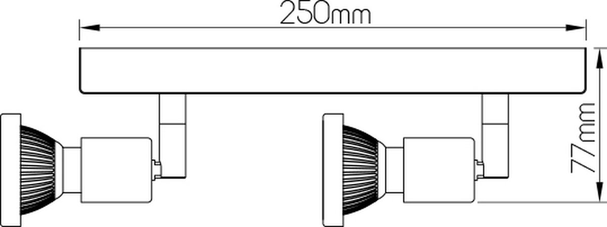 ROBUS spot 2xGU10 5W LED incl. zwart/chroom