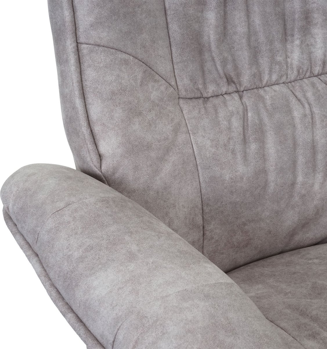 Cosmo Casa Ligstoel - TV-Stoel met voetenbank- Stof/textiel - Vintage lichtgrijs