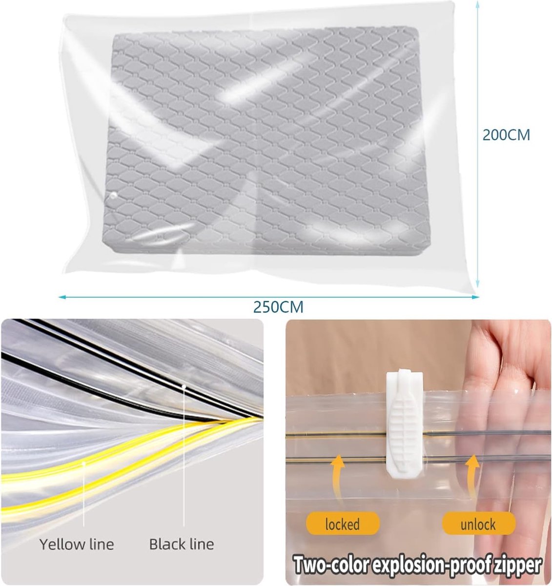Meisterhome Vacuümzakken 5 Stuks - 60 X 80 Cm - Opbergzakken Voor Kleding Dekbedden En Kussens Vacuum Zakken