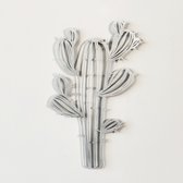 Colorfullworlds - Metalen Cactus Wanddecoratie - Muurdecoratie - Wall Art - Cactus - Housewarming Cadeau - Zilver - 47x30 CM