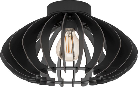 EGLO Cossano 3 plafondlamp - E27 - Hout - Zwart
