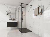 Shower & Design Opzet- of inbouwdouchebak in hars – Zwart – 120 x 80 cm – LYROSA L 120 cm x H 3 cm x D 80 cm