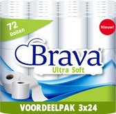 Brava - Ultra Soft Toiletpapier - Ultiem Comfort WC Papier - 72 Rollen - Superieure Sterkte - Maximale Absorptie & Pluisvrij - Voordeelverpakking WC Papier
