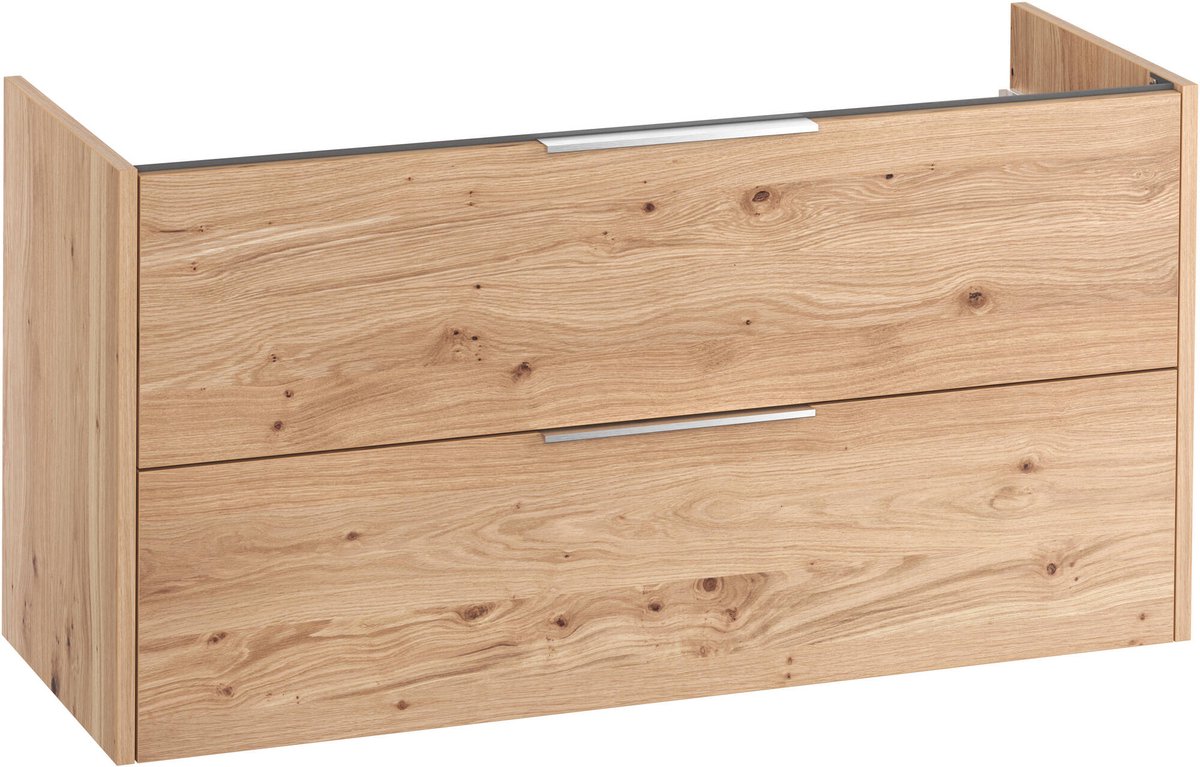Saqu Lima Wastafel Onderkast 120x50.5x60 cm Eiken Badkamerkast Wastafelmeubel zonder Uitsparing