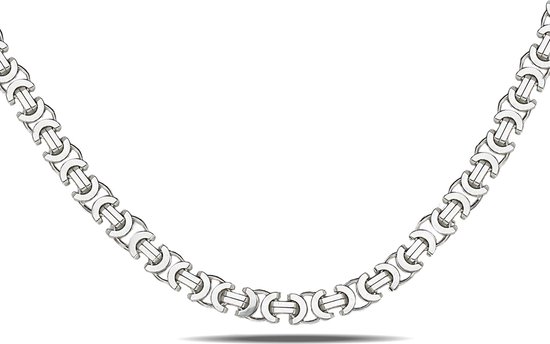 Juwelier Zwartevalk zilveren platte koningsschakel ketting - ET 50/65cm--