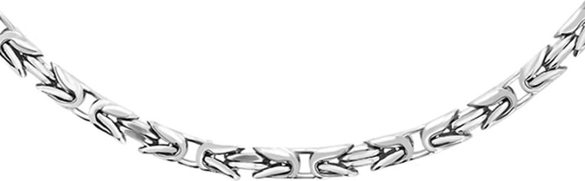 Juwelier Zwartevalk - Zilveren vierkante koningsschakel ketting - BIZ 60/55 cm
