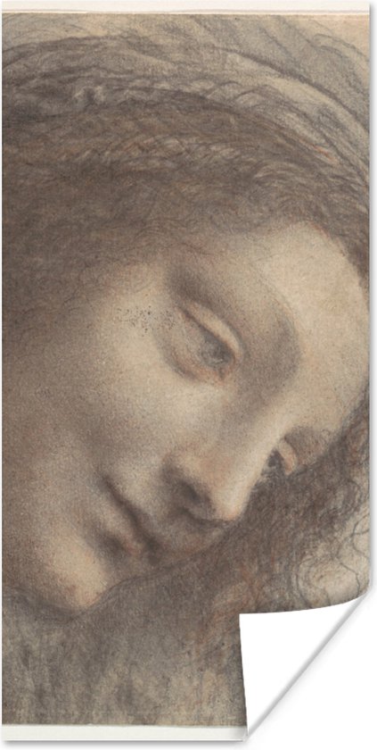 Poster The Head of the Virgin - Leonardo da Vinci - 20x40 cm