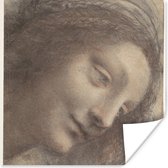 Poster The Head of the Virgin - Leonardo da Vinci - 75x75 cm