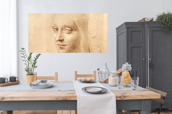Poster 160x80 cm - Schets - Leonardo da Vinci - Posters - Kamer decoratie - Wanddecoratie woonkamer - Muurdecoratie slaapkamer