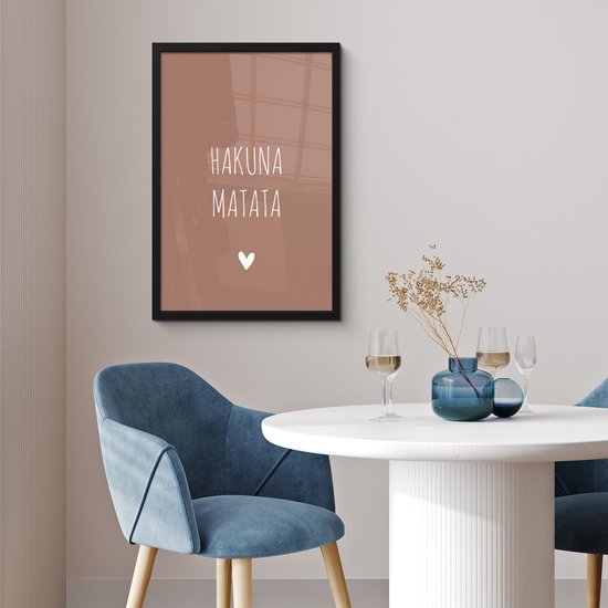 Hakuna Matata Poster - Goudfolie op Mintgroen