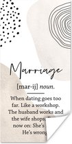 Poster Woordenboek - Trouwen - Quote - 40x80 cm