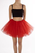 KIMU® Tutu Rood Tule Rokje - Maat XS S - 140 146 152 158 164 - Rode Petticoat Rok Dames - Onderrok Ballerina Meisje Roodkapje Festival