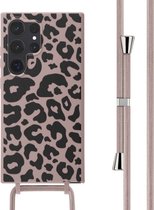 iMoshion Hoesje Geschikt voor Samsung Galaxy S24 Ultra Hoesje Met Koord - iMoshion Siliconen design hoesje met koord - Roze / Animal Pink