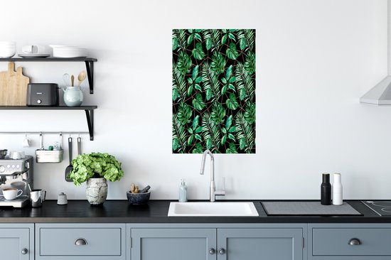 Poster Bladeren - Groen - Abstract - 60x90 cm