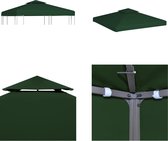 vidaXL Vervangend tentdoek prieel 310 g/m² 3x3 m groen - Partytent Doek - Partytent Doeken - Partytent Dak - Partytent Daken