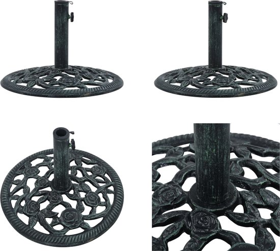 vidaXL Parasolvoet 9 kg 40 cm gietijzer groen - Parasolvoet - Parasolvoeten - Parasol Voet - Parasol Voet
