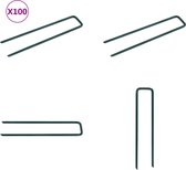 Bol.com vidaXL Kunstgraspennen 100 st U-vormig ijzer - Pen - Pennen - Spijker - Spijkers aanbieding