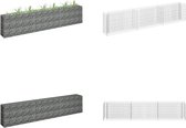vidaXL Gabion plantenbak verhoogd 270x30x60 cm gegalvaniseerd staal - Schanskorfmand - Schanskorfmanden - Schanskorf Muur - Schanskorf Muren