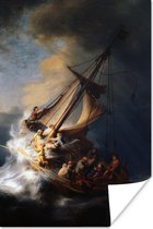 Poster De storm op het meer van Galilea - Rembrandt van Rijn - 20x30 cm