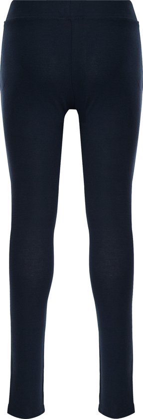 Achterkant van een donkerblauwe legging.