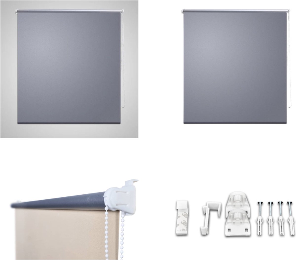 vidaXL Rolgordijn verduisterend grijs 100 x 175 cm - Vitrage - Vitrages - Rolgordijn - Rolgordijnen